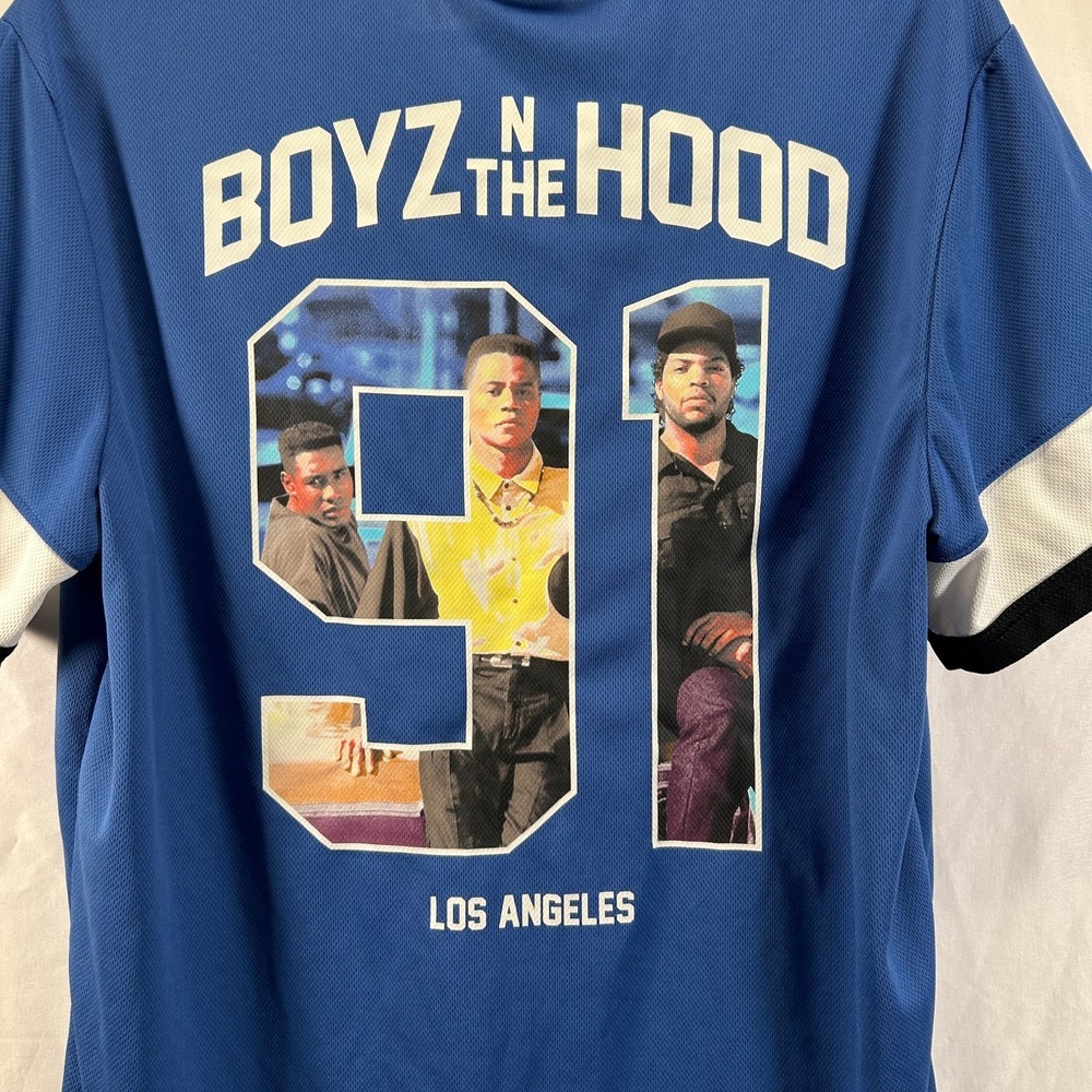 Boyz N The Hood Jersey Shirt Mens M Blue Los Angeles 1991 Thug Ice Cube Doughboy - Picture 3 of 9